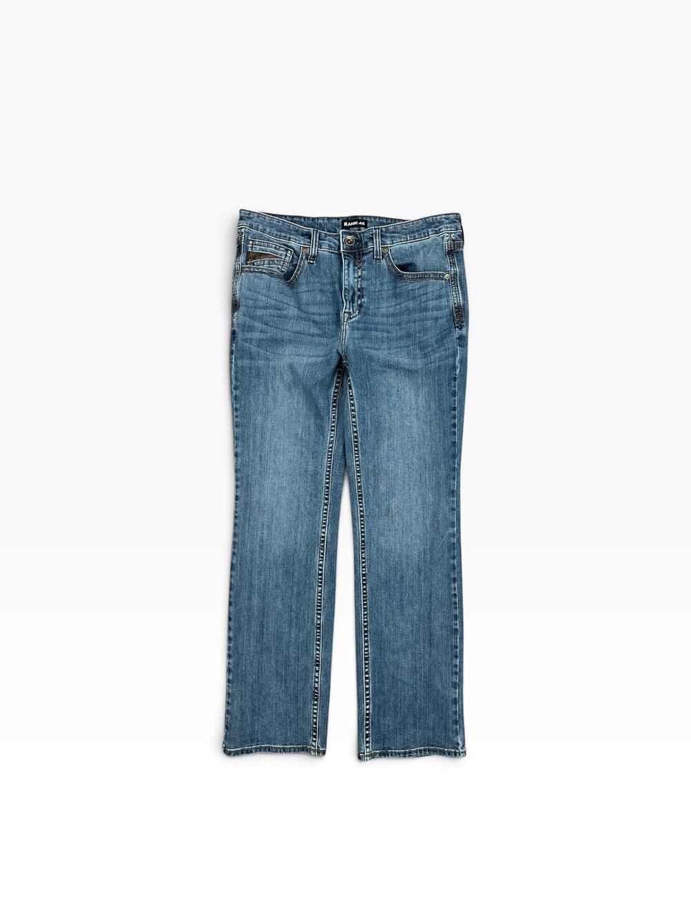 Rank 45 Stackable Slim Straight Stretch Performance Jeans Shotgun Blue — 36x32